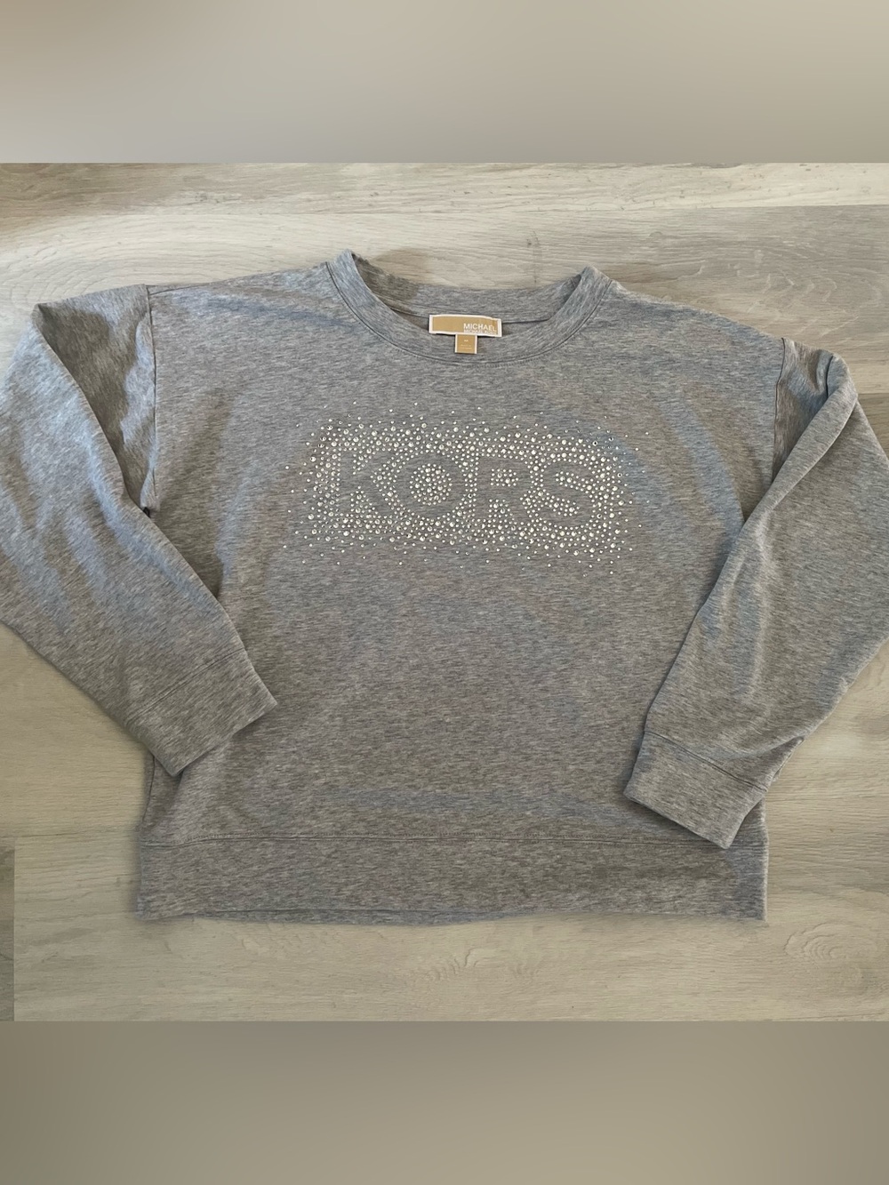 MICHAEL KORS Gray Sweatshirt with Bling ~ M